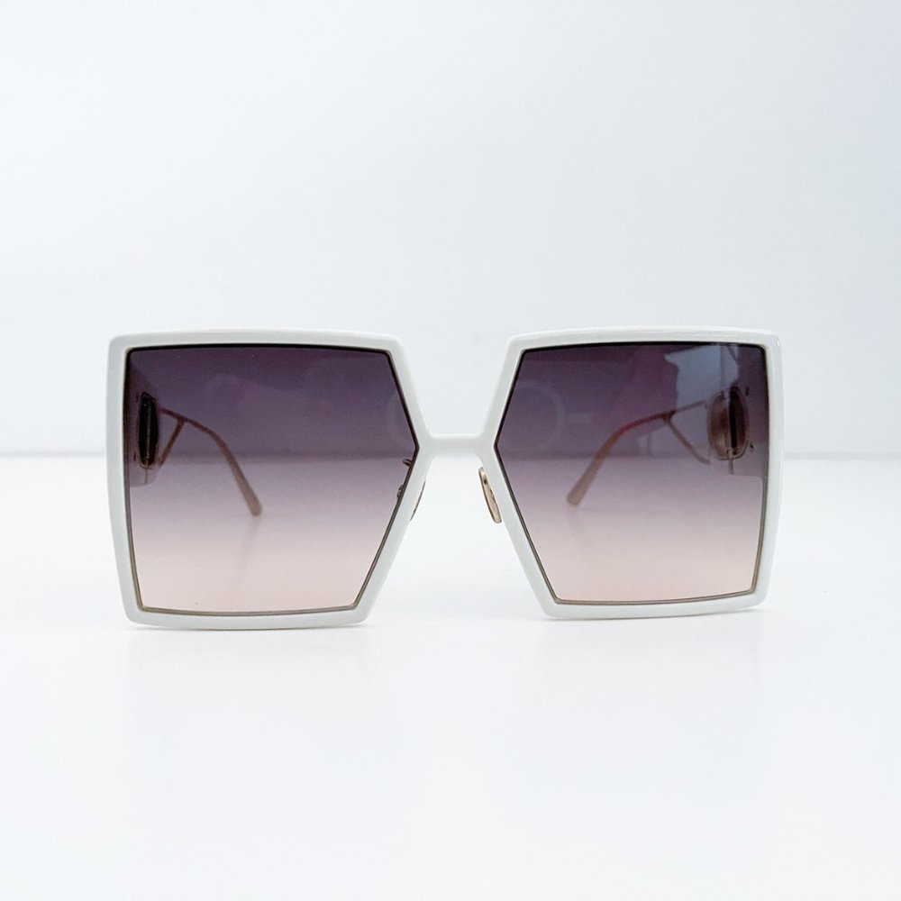 DIOR EYEWEAR 30Montaigne SU Oversized Sunglasses White 58MM Geometric Square